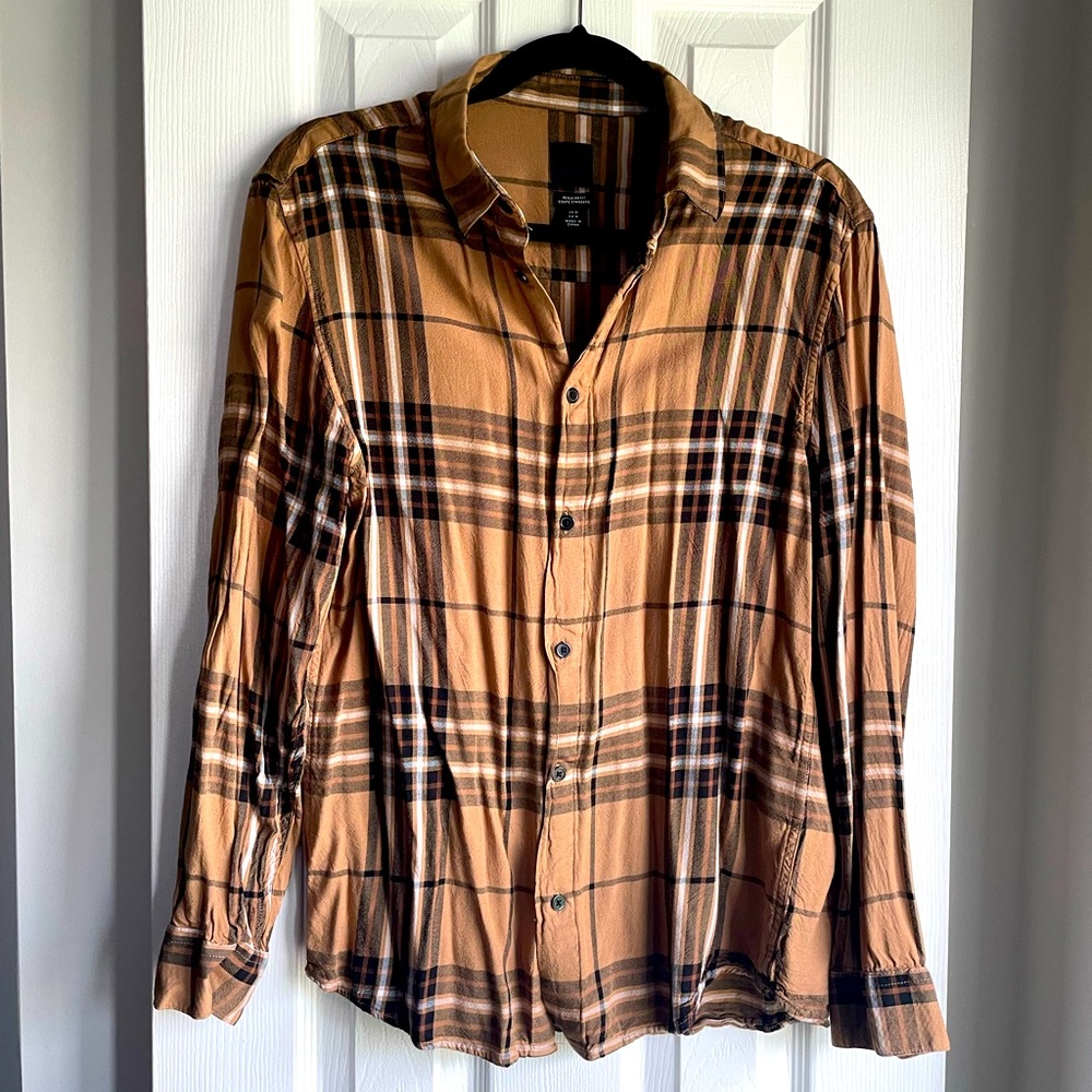 H&M Striped Brown Dress Shirt Size M
